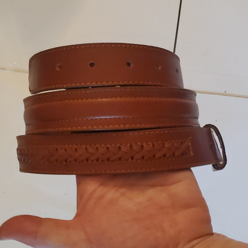 New with tags Vintage genuine Leather Mens brown belt in different sizes - Picture 3 of 7